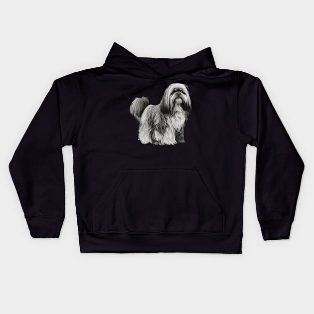 Lhasa apso Kids Hoodie by KhalidArt